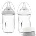 Gulicola Natural Glass Baby Bottle for Breastfed Babies Medium Flow Anti-Colic 3 Months+ 5oz 2 Count(Grey White) Grey+White