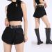 XZQTIVE Double Grommet PU Leather Belt | Wide 1.5 Inch | 01 Black | Fits 22-35inch Pants | Unisex Punk Metal Jean Belt - Buy Online on SooperMarket.com