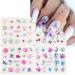 12pcs Flower Nail Art Stickers - Water Decals for Nails - Spring Rose Floral Leaf Designs - Summer Manicure Decoration - Nail Art Supplies - Buy Online on SooperMarket.com
