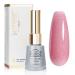 MIZHSE Pink Gel Nail Polish Shimmery Rose Jelly Color Natural Gel Polish Glitter Sparkle Pink Nail Gel 12ML Soak off UV LED for Home Salon DIY BV006