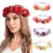 Wiwpar Red Rose Floral Crown Headband for Women - Adjustable Flower Hair Wreath Garland - Buy Online on SooperMarket.com