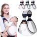 HINATAA Breathable Baby Sling Adjustable Baby Carrier Baby Carrier Wrap Quick Dry Thick Shoulder Straps for 0-36 Months Baby (Grey B)