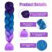 Aomig Ombre Braids Extensions - 24 Strands Artificial Hair for Box Braids | Purple Light Violet Sea Blue - Ideal for Braiding - Buy Online on SooperMarket.com