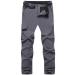 MOERDENG Men's Quick-Dry Stretch Hiking Pants Lightweight Cargo Work Pants Dark Grey02 Large