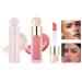 Liquid Highlighter Liquid Blush with Face Brush Long Lasting Smooth Lightweight Smudge Proof Blush+ Highlighter 2#+4# 1 count (Pack of 2)