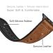 OUHENG Genuine Leather and Rubber Hybrid Band for Apple Watch 49mm/45mm/44mm/42mm - Brown/Black Adapter - Sweatproof Band for iWatch Series 8 7 6 5 4 3 2 1 SE2 SE - Buy Online on SooperMarket.com
