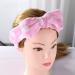 YiKiMira Women Fashion Lovely Soft Fleece Bow Makeup Cosmetic Shower Elastic Hair Band Hairlace Headband for Washing Face Shower Spa Mask (Pink) - Buy Online on SooperMarket.com