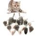 QUOZUO Cat Mouse Toys Rattle Furry Cat Mice Pet Toys with Rattles for Pet Cat Kitten 16pcs Black and white