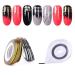 JIAHAO 2Pcs Gold/Silver Rolls Striping Tape Line Nail Art Tips Decoration Sticker with 2 Pcs Nail Tape Dispensers for DIY Nail Tip