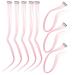 10pc Straight Hair Extensions Ponytail Wigs High Temperature Fiber Clip Hairpiece Women Girls Party Highlights Pink