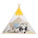Pet Teepee Tent with Mat for Large Dogs Cats Portable Dog(Puppies) House Indoor Outdoor White Stripe Update