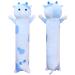Desdfcer Long Blueberry Cow Plush Body Pillow 49CM Long Stuffed Animals Soft Long Plushie Kawaii Plush Long Pillow Stuffed Toys for Kids Birthday Valentines Day Gifts Blue-50cm