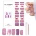 Semi Cured Gel Nails Strips 20PCS Burple Glitter Self Adhesive Gel Nail Stickers Soft Full Nail Wraps Waterproof Gel Nail Strips Decal with Nail File & Stick UV/LED Lamp Required