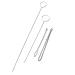 AXLIZER 2pcs Stainless Steel Sewing Loop Kit Loop Turner Hook Lock Flexible Drawstring Threader Metal Tweezers Long Loop Turner Tool with Latch for Fabric Belts Strips DIY Knitting Accessories