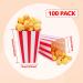 100 Pcs Popcorn Boxes Mini Paper Popcorn Box Container for Movie Night Decorations White and Red Stripes in Popcorn Concession Equipment & Supplies - Buy Online on SooperMarket.com