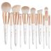 EVRCHGIEA Professional Makeup Brushes Set Concealers Foundation Blending Eye Shadow Blush Concealers Makeup Brush Kit (White 12pcs)