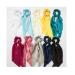 Silk Hair Scarf Scrunchies Satin Bow Scrunchie Hair Ribbon Scarf Ties Ponytail Holder Bunny Ear Bowknot Knotted Scrunchy with Long Tails (10pcs) Beautiful Silk Scarf Scrunchies