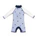 BONVERANO Baby Boys Swimsuit/Sunsuit UPF 50+ Sun Protection One Pieces Swimwear with Sun Hat 3 Months Purple