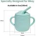Adocham Silicone Baby Cup with Straw & Handles | BPA-Free Toddler Sippy Training Cup 5oz (Cyan) - Buy Online on SooperMarket.com
