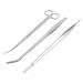 Aquarium Tools Kit 3 in 1 Stainless Steel Extra Long Aquarium Tank Tweezers Scissors Cleaning Tool Set