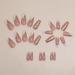 French Tip Press on Nails - Long Gold Foil Square Shape Reusable Gel Nails - 24 Pcs Glossy Nude Stick-On Nails for Women & Girls - Buy Online on SooperMarket.com