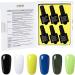 LagunaMoon Neon Gel Nail Polish Set - 6 Vibrant Colors for Salon-Quality DIY Nails - UV/LED Soak Off Lacquer Kit for Manicure & Pedicure - Greener Pastures Collection - Buy Online on SooperMarket.com