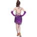 AFAVOM Sequins Tassel Latin Dance Dress for Women - Purple 1920s Flapper Cocktail Party Costume - Buy Online on SooperMarket.com