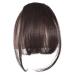 Clip in Bangs for Women 9.8" Fake Hair Natural Clip on Bangs Dark Brown Air Bangs Hair Clip with Temples & Invisible Breathable Net Curlable Cuttable Fake Bangs