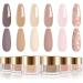 Lavender Violets 14g x 6 Colors Dip Powder Nude Pink Cream Beige Colours Latte Stars Nail Art Manicure Large Capacity Dipping Powder Glitter Nail Powder J204