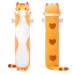 Mewaii 44in Long Cat Plush Pillows Stuffed Animals Squishy Pillows - Plushie Cute Kitty Sleeping Hugging Plush Pillow Soft Toys for Kids(Orange) Orange 44inch/110cm