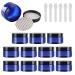 Tianzd 12 pieces small 100 ml blue plastic empty cream can with black lid 100 g empty socket screw box sheet metal boxes cosmetic tangles 6 pieces spatula blue 100ml