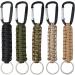 5-Piece Paracord Key Pendant Set with Carabiner & Lanyard - Survival Gear for Outdoor Camping Hiking - Unisex Key Ring Hook - Buy Online on SooperMarket.com