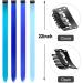 12 Pcs Colored Hair Extensions Colorful Clip in Hair Extensions 22 inch Synthetic Straight Hair Extensions for Kids Girls Women Blue series - Buy Online on SooperMarket.com