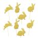 8 Pcs 4 Types Bunny Cupcake Toppers Rabbit Cake Toppers Birthday Party Easter Cake Decoration (Golden) LM