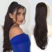 PORSMEER Ponytail Extension Drawstring Ponytail Hair Extensions Black Color 26 Inch Long Natural Straight Wavy End Synthetic Hairpiece for Women Girls Daily Use/Party Natural Black-2#