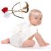 AMOR PRESENT Baby Angel Wings, 5PCS Newborn Photoshoot Clothes White Angel Feather Wing Baby Cupid Costume Set with Headband Bow Swords Photo Prop Outfit 0-18 Months