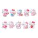 Kuromi Melody Hair Clips Japanese Cinnamoroll Pompom Purin Hair Ties 6pcs Hair Barrettes Accessories Gift for Girls Student (kitty 10pcs) hello kitty 10pcs