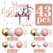 43 Piece Tortendeko Foam Balls Set - Rose Gold White & Gold Cupcake Toppers for Birthdays Weddings & Baby Showers - Buy Online on SooperMarket.com