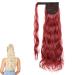 prinfantasy Curly Wrap Around Ponytail Synthetic Hair Extensions Clip in Pony Tail Wig Red Fashion Wavy Hair Pieces for Cosplay MW133 GBMW133 24 inch