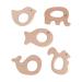 Amosfun 5pcs Wooden Baby Teether Toys Baby Grasping Grab Toys Baby Chewing Toys Teether Toys with Animal Shape (Khaki)