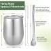 Telanks Mate Becher - 340ml Double-Walled Insulated Stainless Steel Mate Cup with Straw & Brush | Perfect Yerba Mate Mug (Silver) - Buy Online on SooperMarket.com