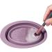 Yajexun Makeup Cleaner - Bowl Scrubber Brushes Foldable Silicone - Portable Washing Tool Mat Cleaning for Brushes Sponge and Puff Women Purple - Buy Online on SooperMarket.com