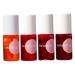4 PCS/Set Lip Glaze Set Natural Formula Long-lasting Waterproof Lip Gloss Non-sticky Lipstick Fruit-Flavored Lip Stain for Daily Use