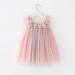 PythJooh Baby Girl Tulle Dress with Butterfly Wings Tutu Princess Dress | 6-9 Months | Starry Pink - Buy Online on SooperMarket.com