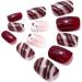 Brishow Christmas Snow Elk Press on Nails - Red Short Square Fake Nails for Women and Girls (24pcs) - Buy Online on SooperMarket.com