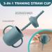 Baby Feeding Set: Silicone Bib, Suction Divided Bowl, Spoon, Fork - Toddler Utensils for Baby Led Weaning - 6 Months (Blue Green) - Buy Online on SooperMarket.com