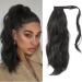 MORICHY Ponytail Extension 14Inch Synthetic Natural Wavy Ponytail Extension Hair Wrap Around Pony Tail Hair Extensions for Women Girls Black Brown Color (Brown Black) 14Inch Black Brown