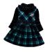 AMhomely Promotion Sale Girl Baby Cashmere Thickening Long Sleeves Dress High Collar Keep Warm Skirt 7-9 Years Green
