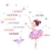 Butterfly Girl Wall Stickers Ballet Girls Wall Decals Kids Room Decoration Inspirational Girl Home Decor Wall Stickers for Girls Bedroom Kids Room Living Room