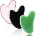 3 Pieces Gua Sha Facial Tool Natural Resin Stone Gua Sha Board Scraping Facial Massage Tool Gua Sha Scraping Massage Tool for Face Skin and Body Muscle Relaxing Tool (Pink Dark Green Black)